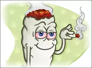 Lustiger Marihuana-High-Joint