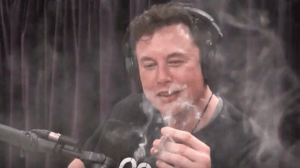 Elon Musk raucht großen Marihuana Joint