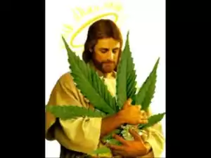 Cannabispflanze und Jesus