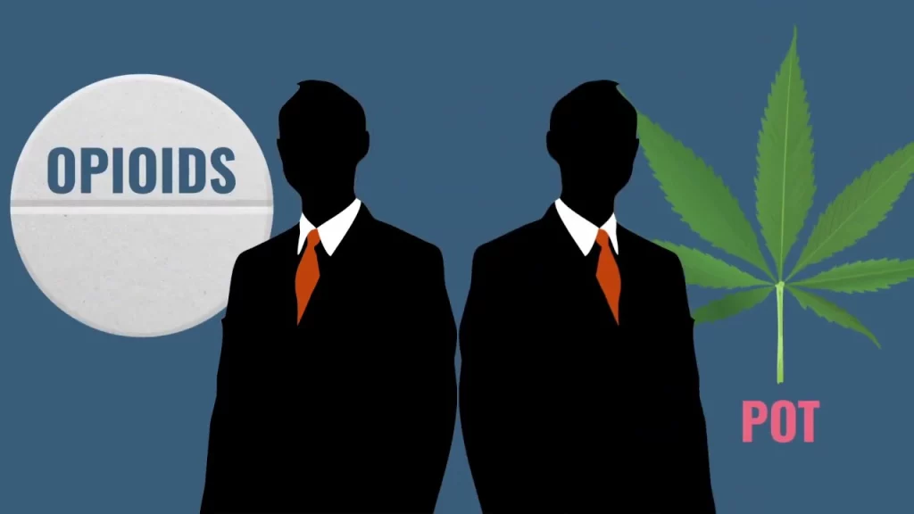 two person ressmebling opiates and cannabis