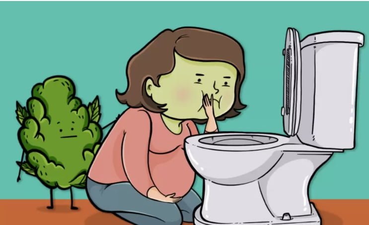 animated woman experiences scromiting