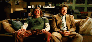 Stoned friends on the sofa