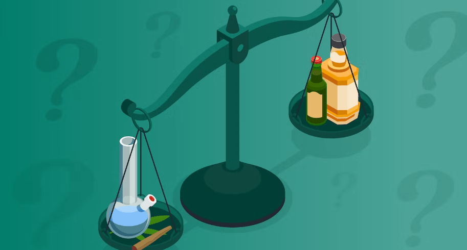 konopí a alkohol na váze