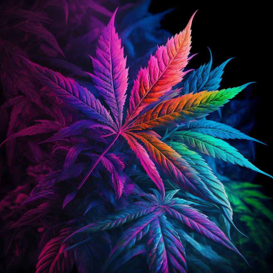 Farben von Cannabis - Blau, Lila, Rot und Rosa