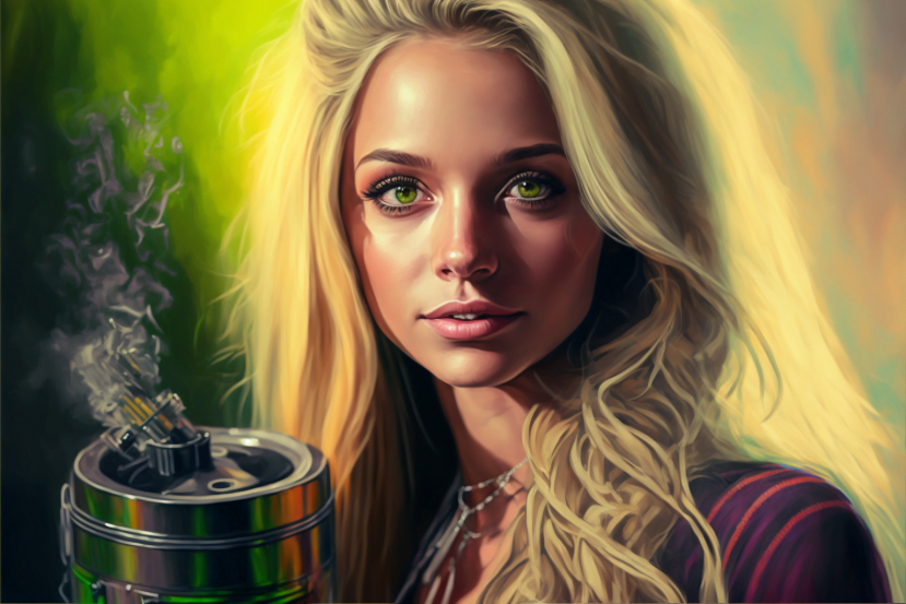 Cannabis verdampfendes Mädchen