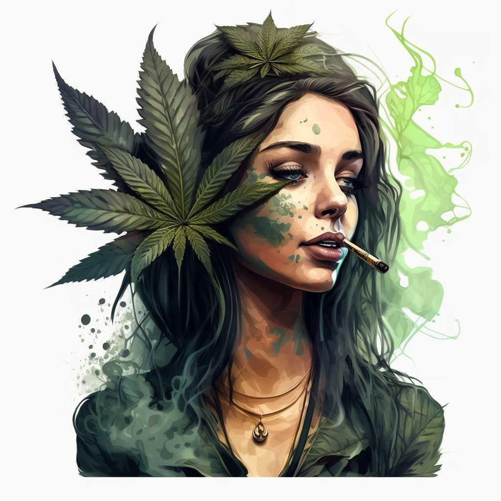 Sorethroat caused by smoking cannabis : girl smoking a cannabis