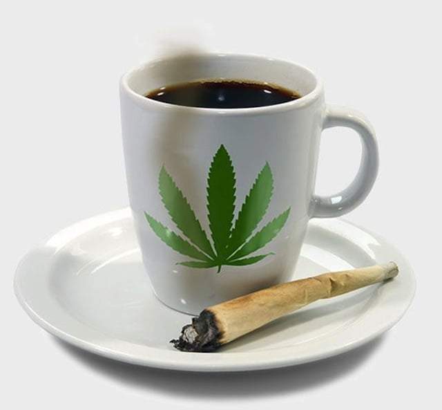 mug with coffee and joint