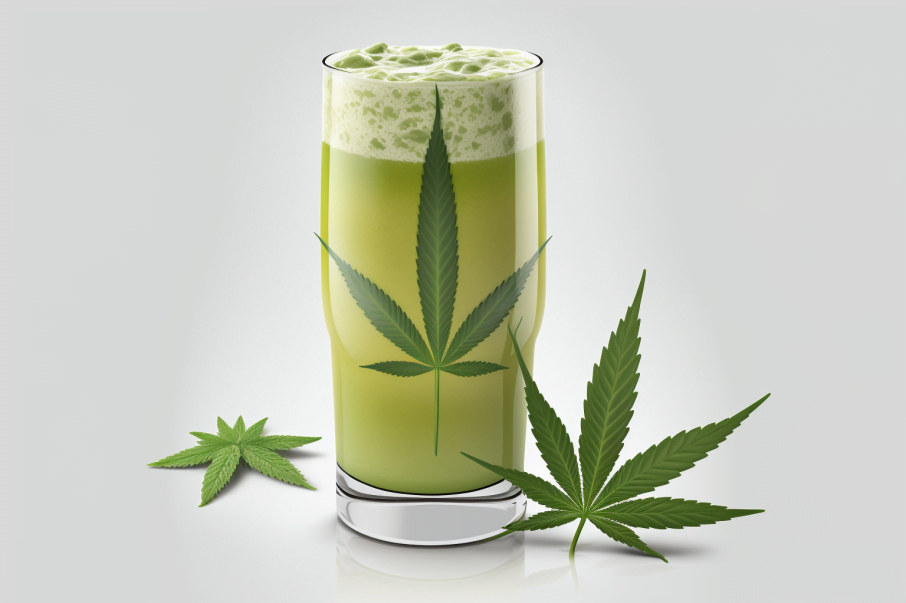 Cannabis-Entsaften - Grünes grünes Gras