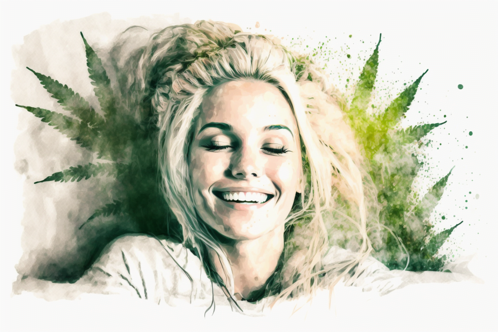 marijuana and multiple orgasm-satisfied girl