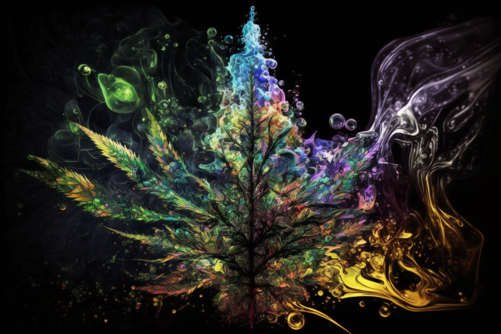 Abstrakte Ansicht der Cannabis-Terpene