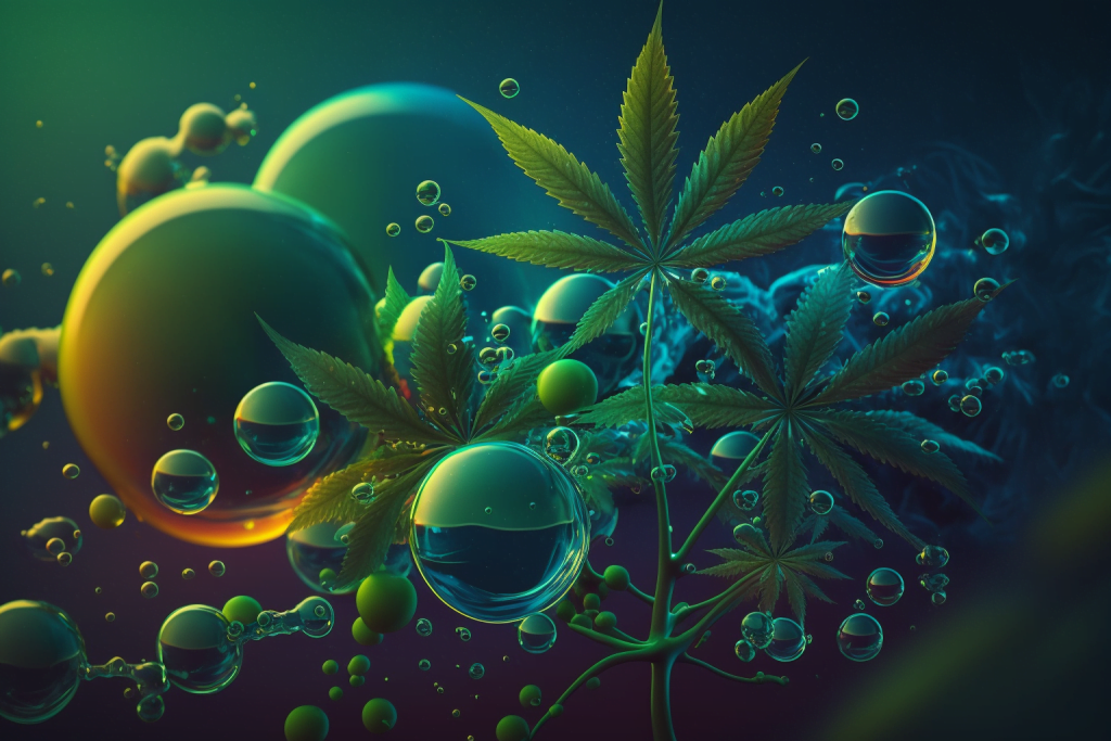 Cannabinoide und Cannabisblätter