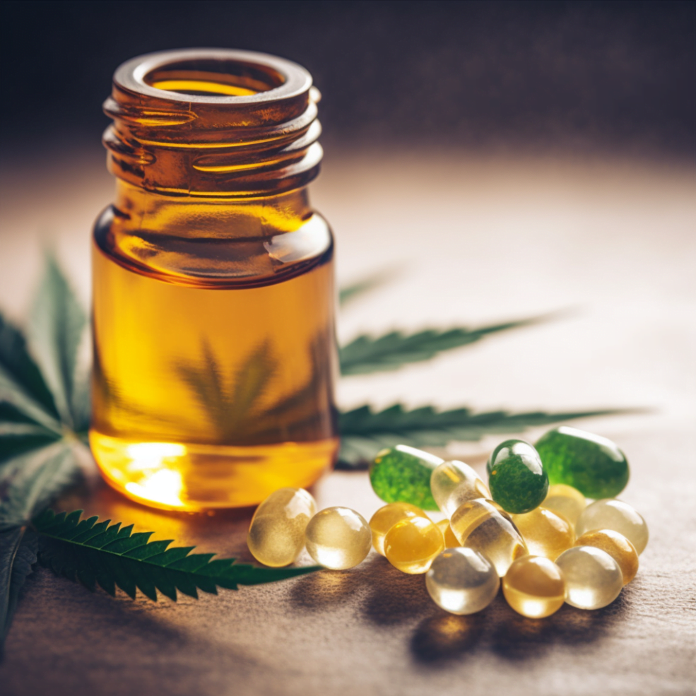 Cannabis auf trockener Haut - CBD-Öl und Kapseln