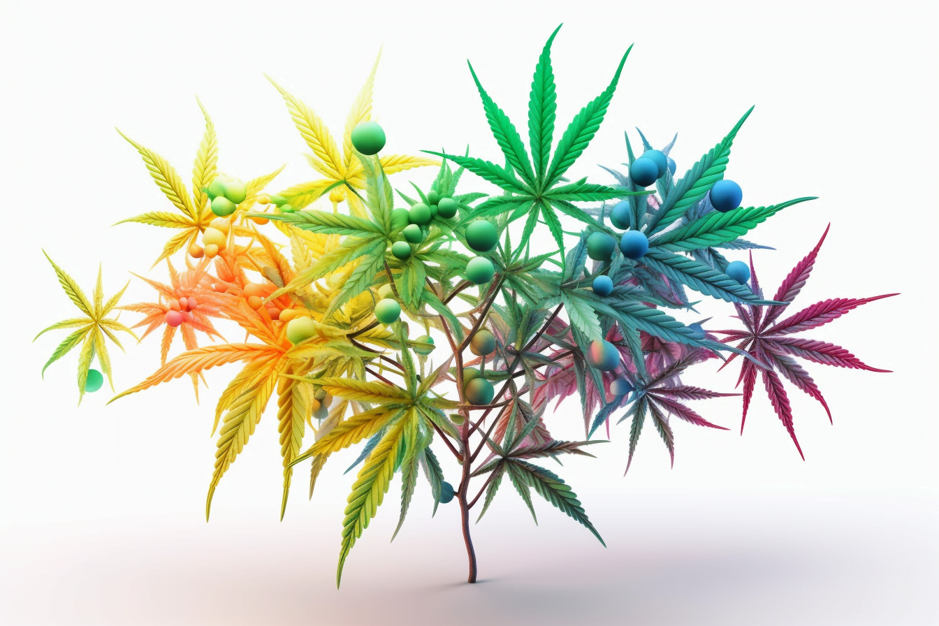 Coloured leaves forming a Cannabigerol