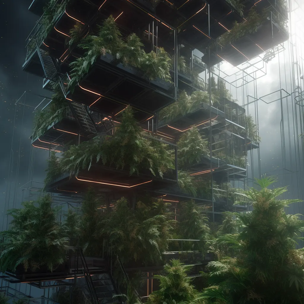 scifi cascading cannabis growing