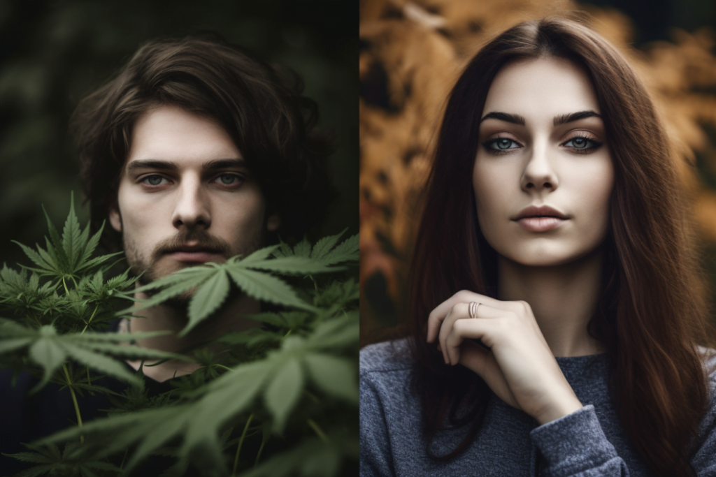 Cannabis Mann und Frau