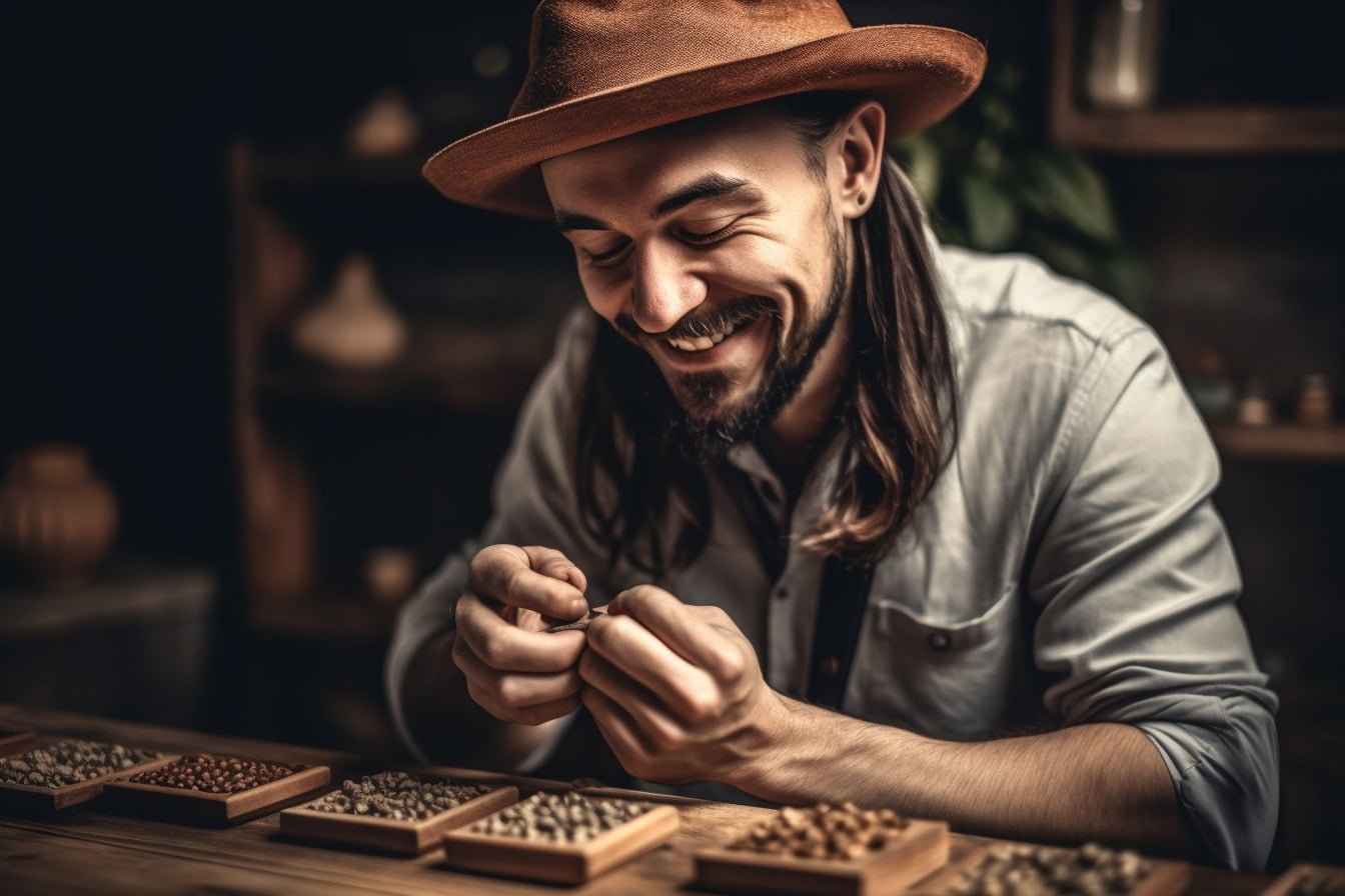 smiling cannabis grower