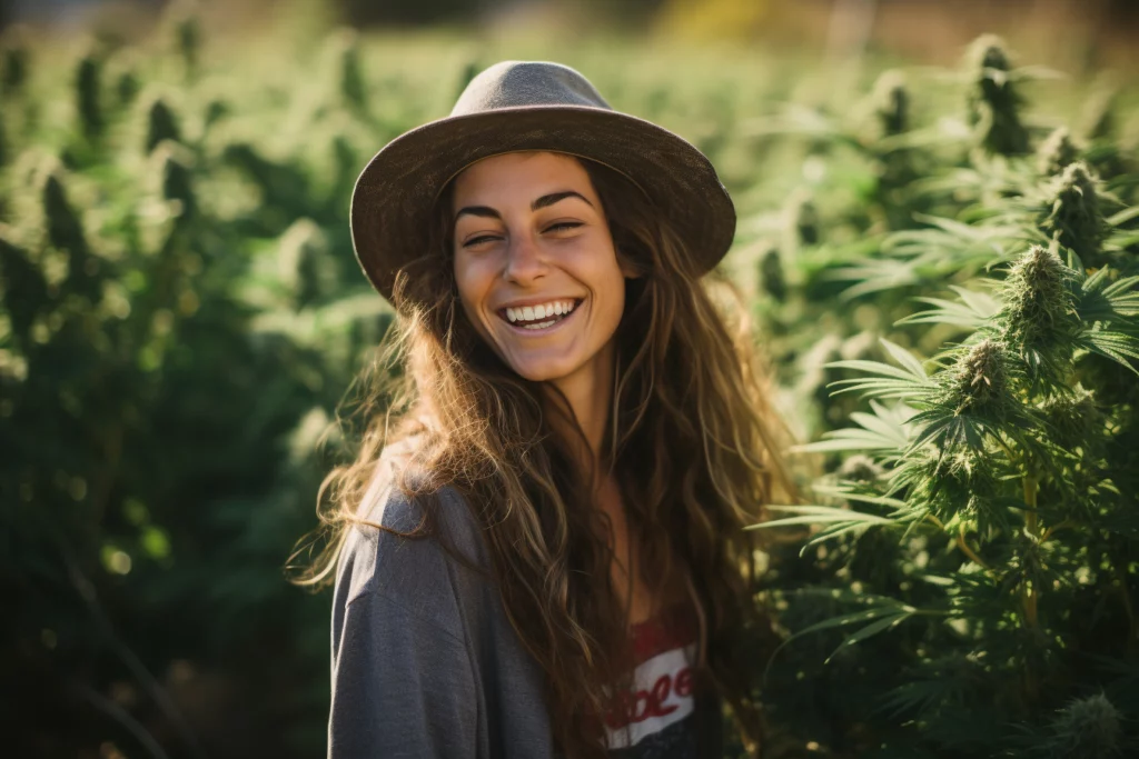 happy organic cannabis grower