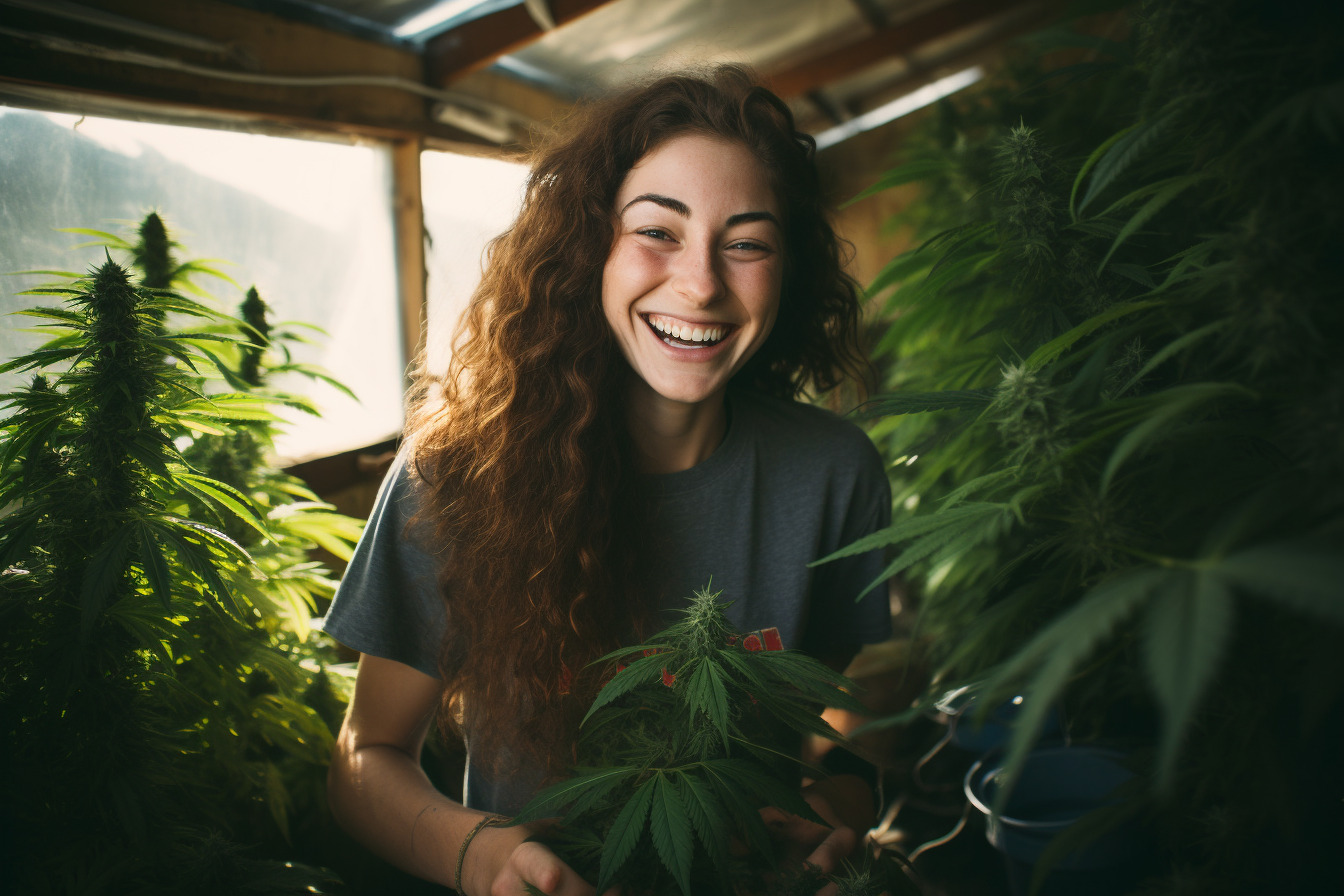 happy organic cannabis grower