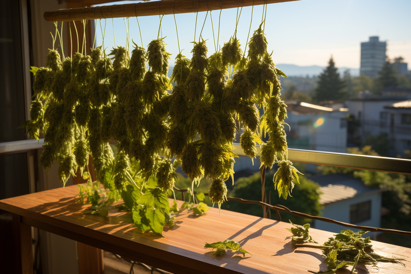 Drying Cannabis on the Balcony